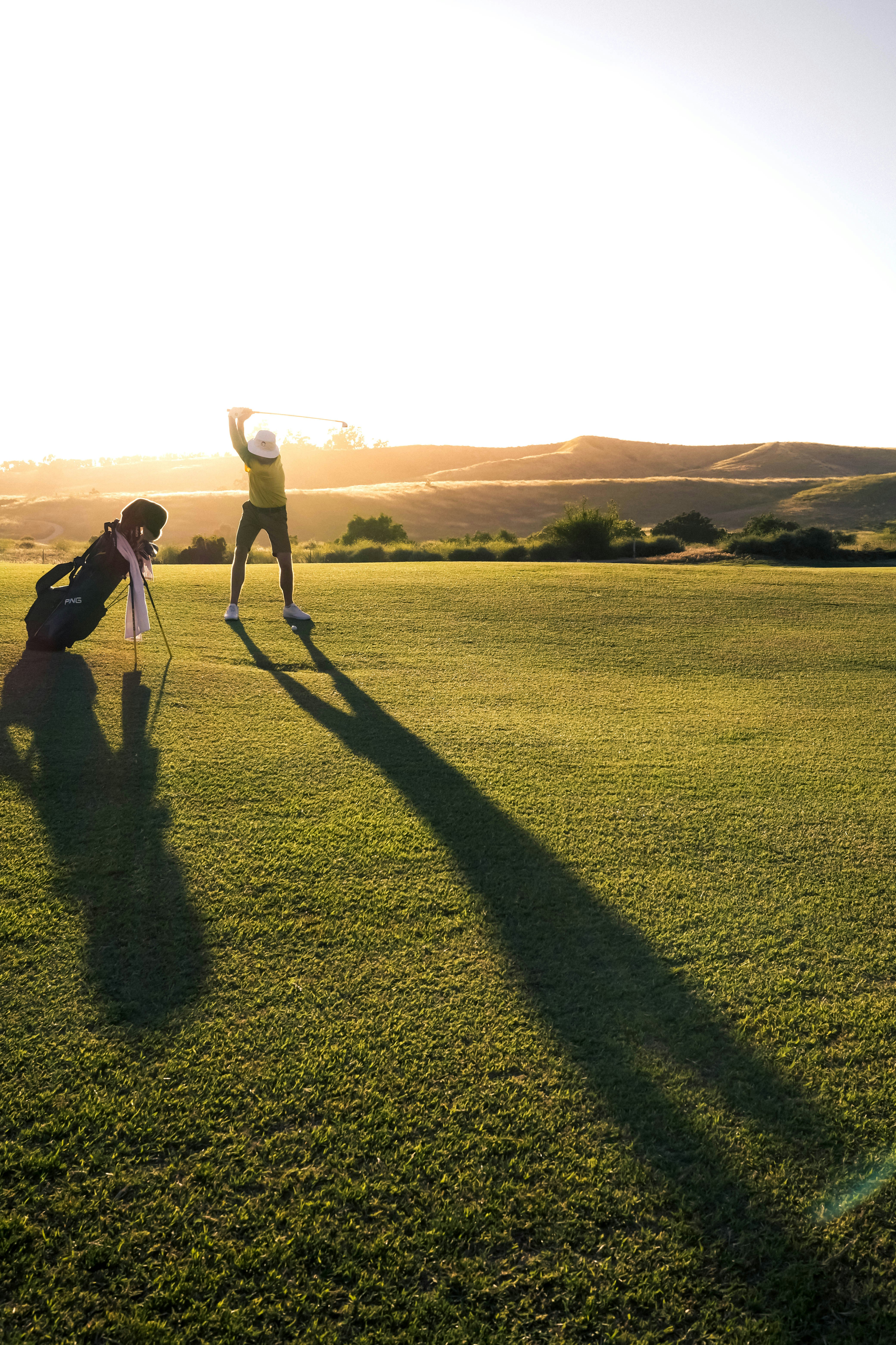 Golfer at golden hour